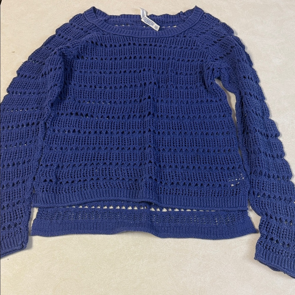 Aeropostale Blue Crochet Women's Sweater 🐯